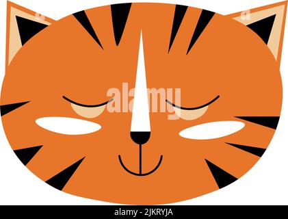 Ruhige Kitty Schnauze, Kätzchen Cartoon Charakter Katze Stock Vektor