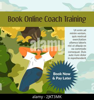 Buchen Sie online Trainer Training, ändern Sie Ihr Leben Stock Vektor