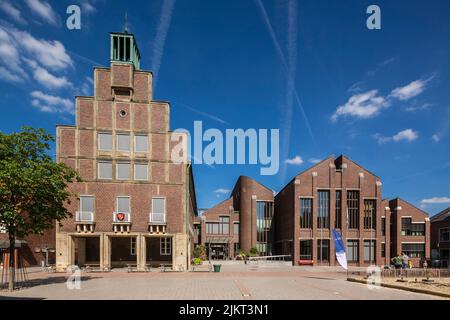 Deutschland, Ahaus, Westmuensterland, Münsterland, Westfalen, Nordrhein-Westfalen, NRW, Rathaus am Rathausplatz Stockfoto