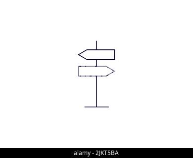 Schild, Richtungssymbol. Vektorgrafik. Stock Vektor