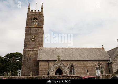 Außenansicht von St. Crewenna (KIRCHE VON SAINT CREWEN), Crowan, Cornwall Stockfoto
