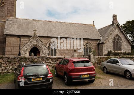 Außenansicht von St. Crewenna (KIRCHE VON SAINT CREWEN), Crowan, Cornwall Stockfoto