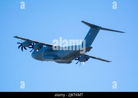 A400M Transport Cargo Military Plane Fying above Leoš Janáček Airport Ostrava for NATO Days Military Event. Service Aéronautique Stockfoto