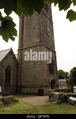 Außenansicht von St. Crewenna (KIRCHE VON SAINT CREWEN), Crowan, Cornwall Stockfoto