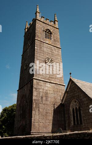 Außenansicht von St. Crewenna (KIRCHE VON SAINT CREWEN), Crowan, Cornwall Stockfoto