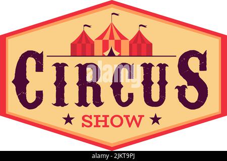 Vorlage für Zirkuszeichen. Retro-Logo der Zaubershow Stock Vektor
