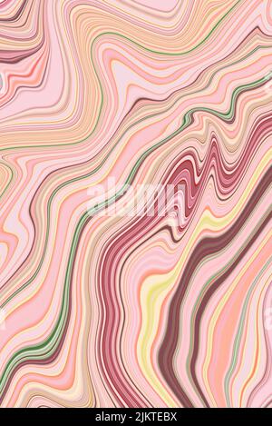 Ein farbenfroher psychedelischer Hintergrund aus verwebten geschwungenen Formen Stockfoto