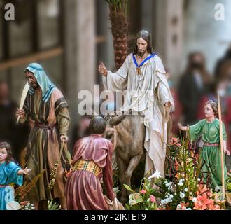 Die Palmsonntagsprozession der Karwoche in Spanien Stockfoto