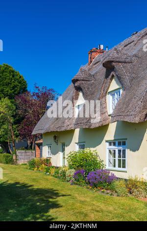 Großbritannien, England, Cambridgeshire, Barrington, traditionelles Reethaus Stockfoto