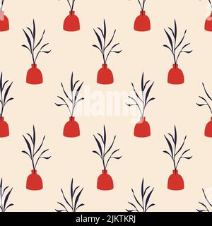 Florales, minimalistisches Nahtmuster Stock Vektor
