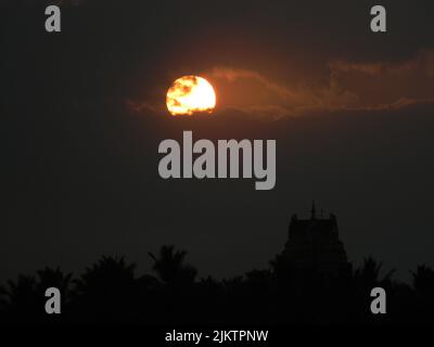 Sonnenuntergang in Hampi in Indien Stockfoto