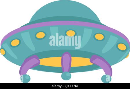 UFO-Symbol. Cartoon fliegende Untertasse. Alien-Schiff Stock Vektor