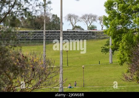 Bela Vista Park Vorbereitungen für das Rock in Rio Musikfestival in Lissabon, Portugal Stockfoto