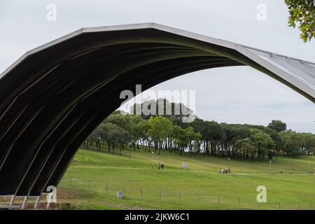 Bela Vista Park Vorbereitungen für das Rock in Rio Musikfestival in Lissabon, Portugal Stockfoto