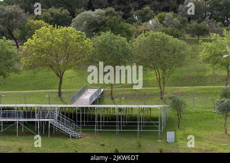 Bela Vista Park Vorbereitungen für das Rock in Rio Musikfestival in Lissabon, Portugal Stockfoto