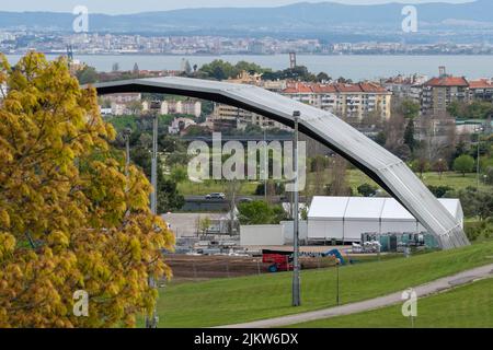 Bela Vista Park Vorbereitungen für das Rock in Rio Musikfestival in Lissabon, Portugal Stockfoto