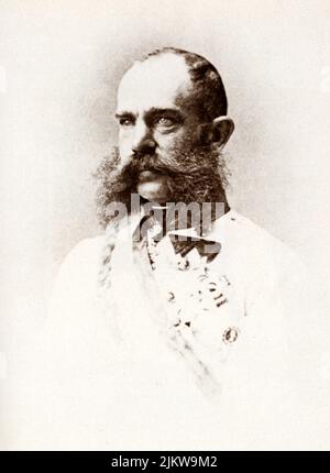 1875 , Wien , Österreich : der berühmte österreichische Kaiser FRANZ JOSEF ( 1830 - 1916 ) , Kaiser von Österreich , König von Ungarn und Böhmen - FRANCESCO GIUSEPPE - JOSEPH - ABSBURG - ASBURG - ASBURGO - ADEL - NOBILI - NOBILTA' - REALI - ABSBURGO - HASBURG - LIZENZGEBÜHREN - Schnurrbart - Baffi ---- Archivio GBB Stockfoto