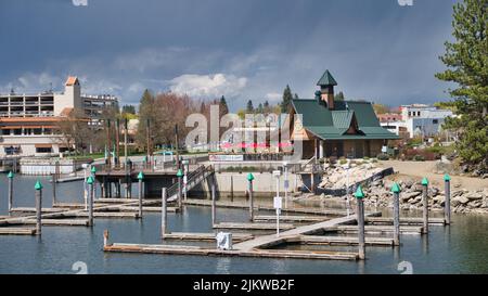 Blick auf die Küste von Coeur d'Alene in Idaho, USA Stockfoto