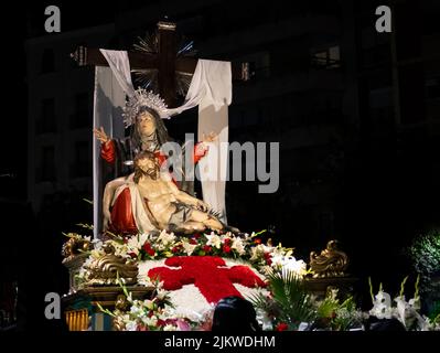 Semana santa Valladolid, talla la quinta angustia de Gregorio Fernandez 1625 durante el miércoles santo Stockfoto