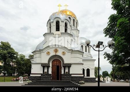 Alexander-Newski-Kathedrale in Kamianets-Podilskyi Ukraine Stockfoto