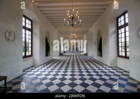 Die Innenräume des Chateau de Chenonceau in Frankreich Stockfoto