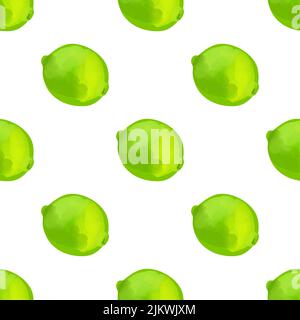 Geometrisches nahtloses Muster mit limes iIlustration auf weißem Hintergrund Stock Vektor