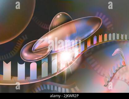 Interferierende RNA, Schritt 5: Der RISC-Komplex ist mit dem einzelsträngigen RNA-Fragment verbunden. Stockfoto