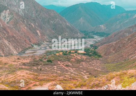 Die Landschaften der Chicamocha Schlucht in der Region Santander, Kolumbien Stockfoto