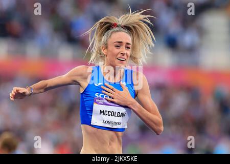 Birmingham, Großbritannien. 03. August 2022. Eilish McColgan aus Schottland gewinnt am 8/3/2022 in Birmingham, Großbritannien, die 10.000 Meter. (Foto von Conor Molloy/News Images/Sipa USA) Quelle: SIPA USA/Alamy Live News Stockfoto