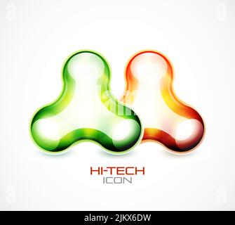 Abstraktes Vektor flüssige moderner Techno-Symbol Stock Vektor