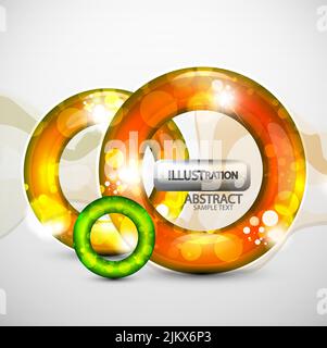 Abstrakte transluzente Donuts Blase Ringdesign Stock Vektor