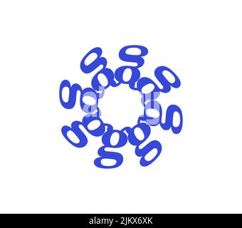 Ein einfaches und minimalistisches kreisförmiges Monogramm mit dem Buchstaben G, editierbar Stock Vektor