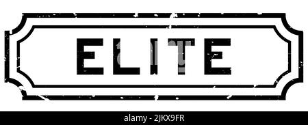 Grunge schwarz Elite Wort Gummi Stempel auf weißem Hintergrund Stock Vektor