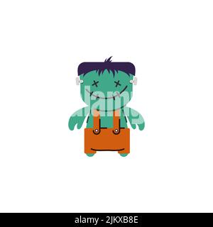 Living Dead für Halloween Grußkarte und Poster, Partyschild. Konzeptdarstellung mit Schild und Symbol. Flaches Design Cartoon Element. Stock Vektor