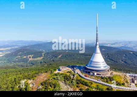 Jested Mountain Hotel von oben Stockfoto