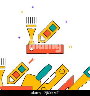 Pinsel, Farbe Fan Arbeit Werkzeug gefüllt Linie Vektor-Symbol, einfache Illustration, verwandten unteren Rand. Stock Vektor