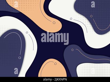 Abstrakt minimal doodles Farbe Vorlage Design Dekoration Kunstwerk Stil. Überlappender Vorlagenstil-Hintergrund. Vektor Stock Vektor
