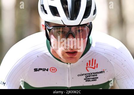 BIRMINGHAM, GROSSBRITANNIEN. AUG 3. Cameron Orr aus Nordirland beim Men's Cross Country Cycling während der Commonwealth Games 2022 in Birmingham am Mittwoch, 3.. August 2022. (Kredit: Pat Scaasi | MI Nachrichten) Kredit: MI Nachrichten & Sport /Alamy Live Nachrichten Stockfoto