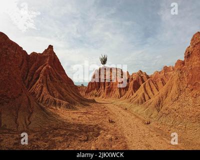 Eine wunderschöne Aufnahme der Tatacoa-Wüste in Kolumbien während des Tages Stockfoto