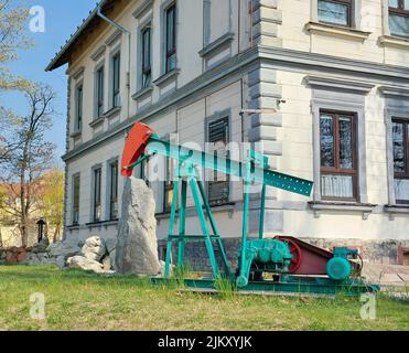 Ein Museum des Erdölbergbaus in Hodonin in Südmähren, die Ausstellung von Bergbauanlagen Stockfoto