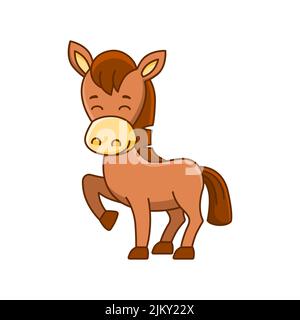 Nutztier. Lustiges kleines Pferd im Cartoon-Stil Stock Vektor