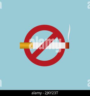 Symbolvektor für Rauchverbot. Nichtraucher-Schild flaches Design. Stock Vektor