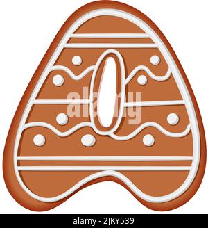 Lebkuchenalphabet. Kreatives Lebkuchen-Typografie-Design. Keks traditionelle dekorative Alphabet. Schriftart Christmas Cookie. Buchstabe A. Stock Vektor