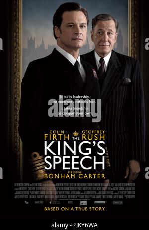 COLIN FIRTH, Geoffrey Rush, Plakat, das KING'S SPEECH, 2010 Stockfoto