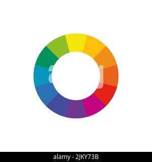 Farbrad-Icon-Design auf weißem Hintergrund. Stock Vektor