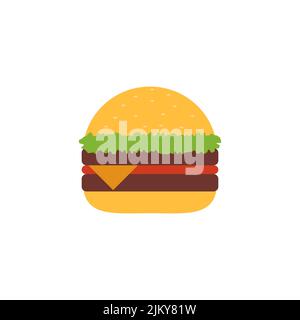 Vektorgrafik Burger. Burger auf weißem Hintergrund isoliert. Stock Vektor
