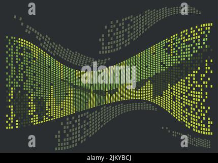 Abstrakter Hintergrund einer kleinen quadratischen Matrixwelle Stock Vektor