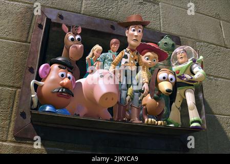 Kopf, BULLSEYE, HAMM, Barbie, Ken, Woody, Jessie, verführerische, REX, LIGHTYEAR, Toy Story 3, 2010 Stockfoto