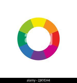 Farbrad-Icon-Design auf weißem Hintergrund. Stock Vektor