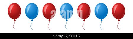 Set von glänzenden bunten Ballons isoliert auf weißem Hintergrund Stock Vektor